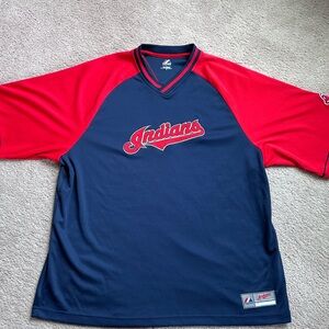 Majestic Blue Cleveland Indians Baseball Jersey